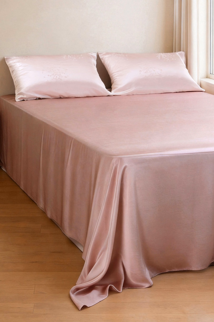 YING Solid-Color Silk Flat Sheet