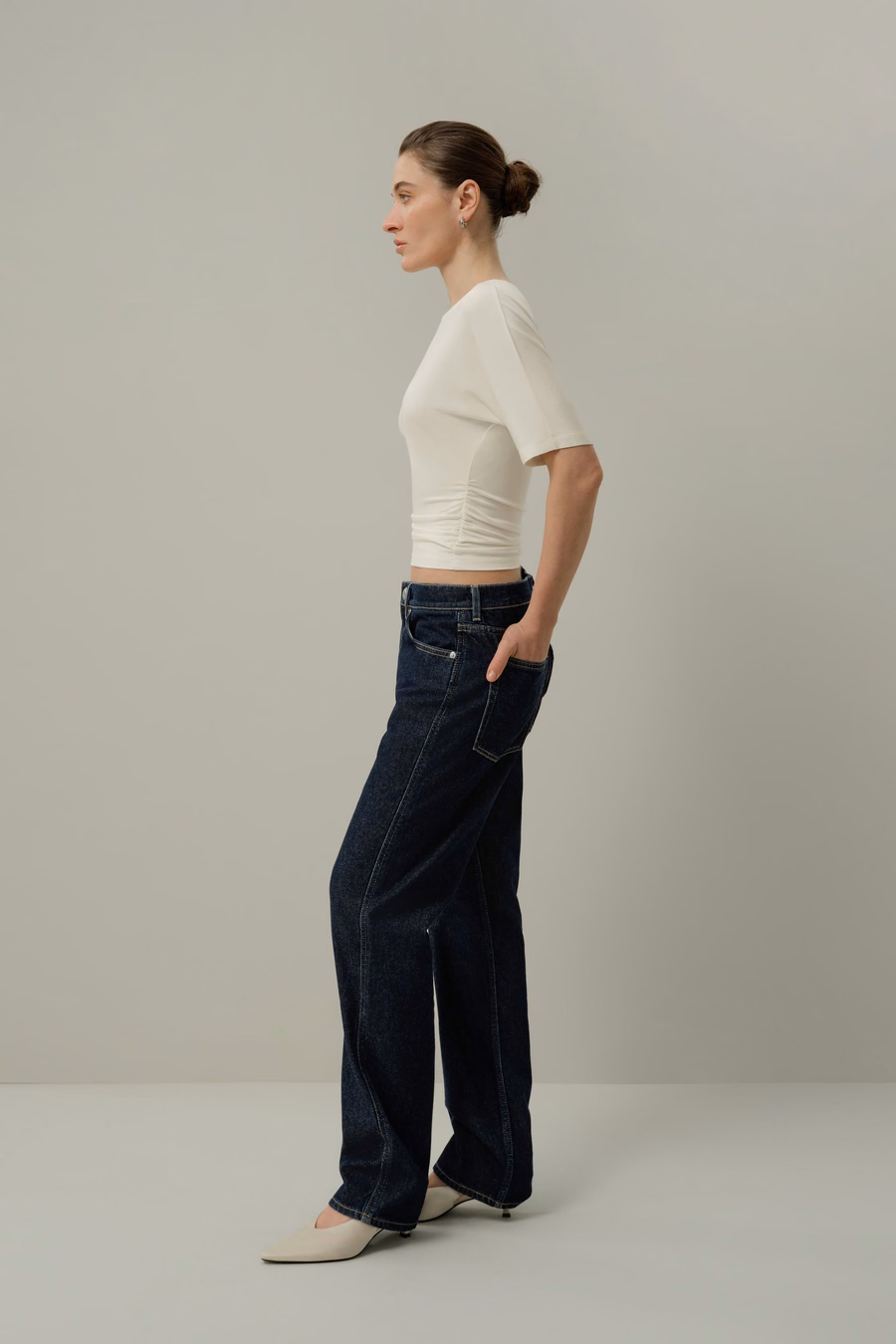 Silk Breeze Jersey Pleated Swing Tee