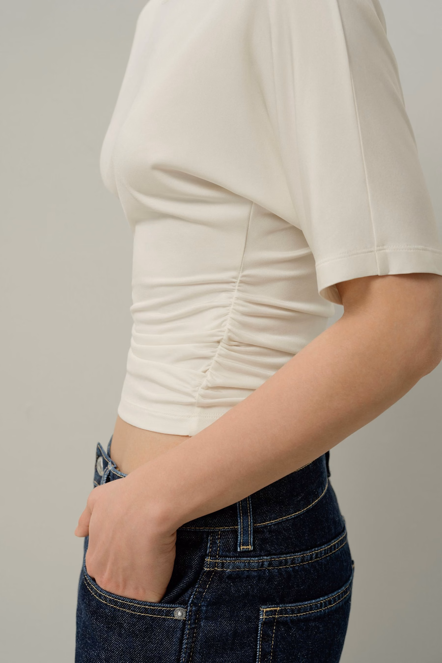 Silk Breeze Jersey Pleated Swing Tee