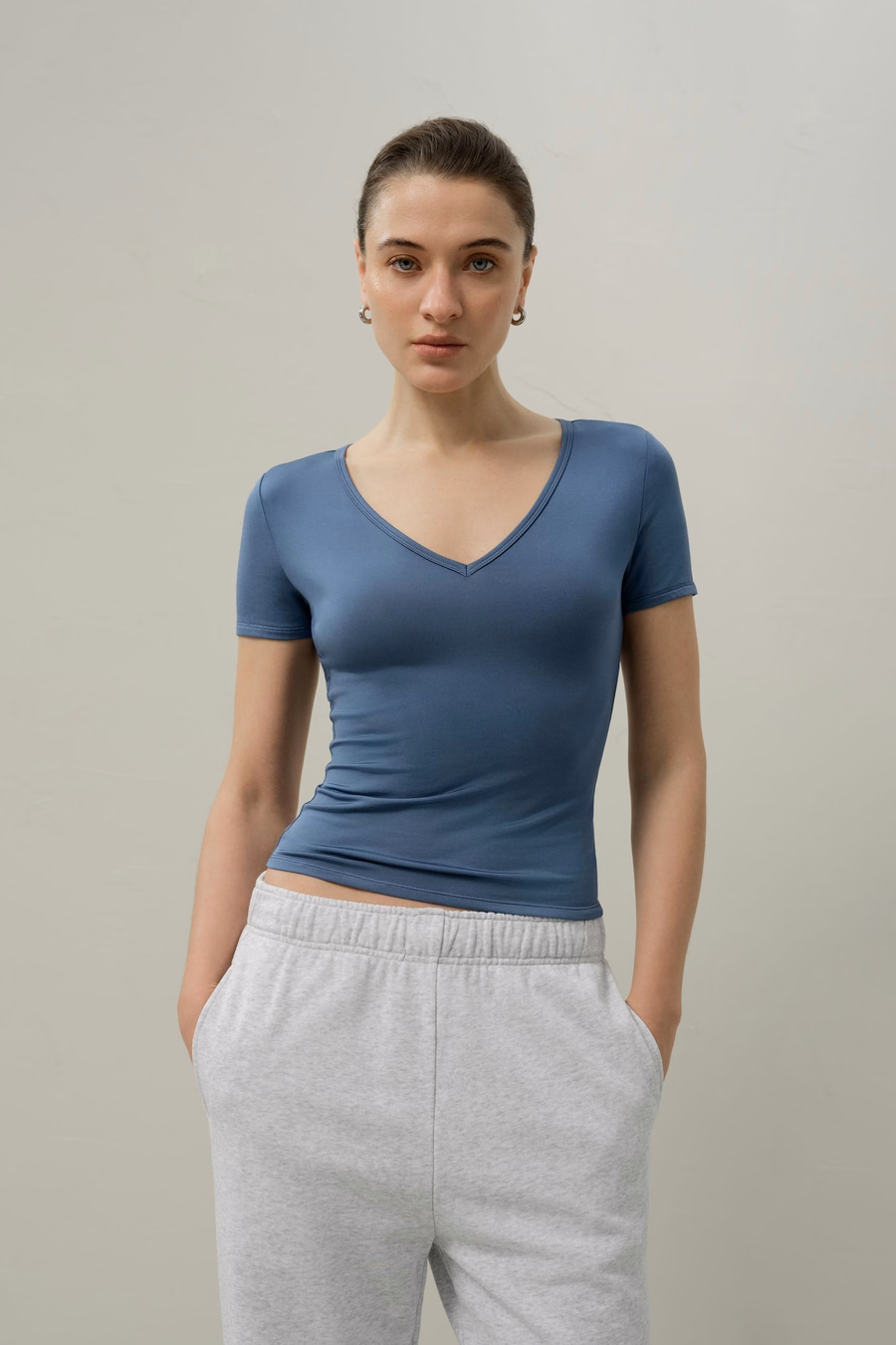 Silk Breeze Jersey V-neck Tee