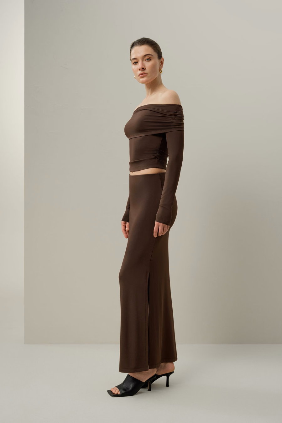 Jedwabna Spódnica Maxi Slim-Fit Jersey Breeze