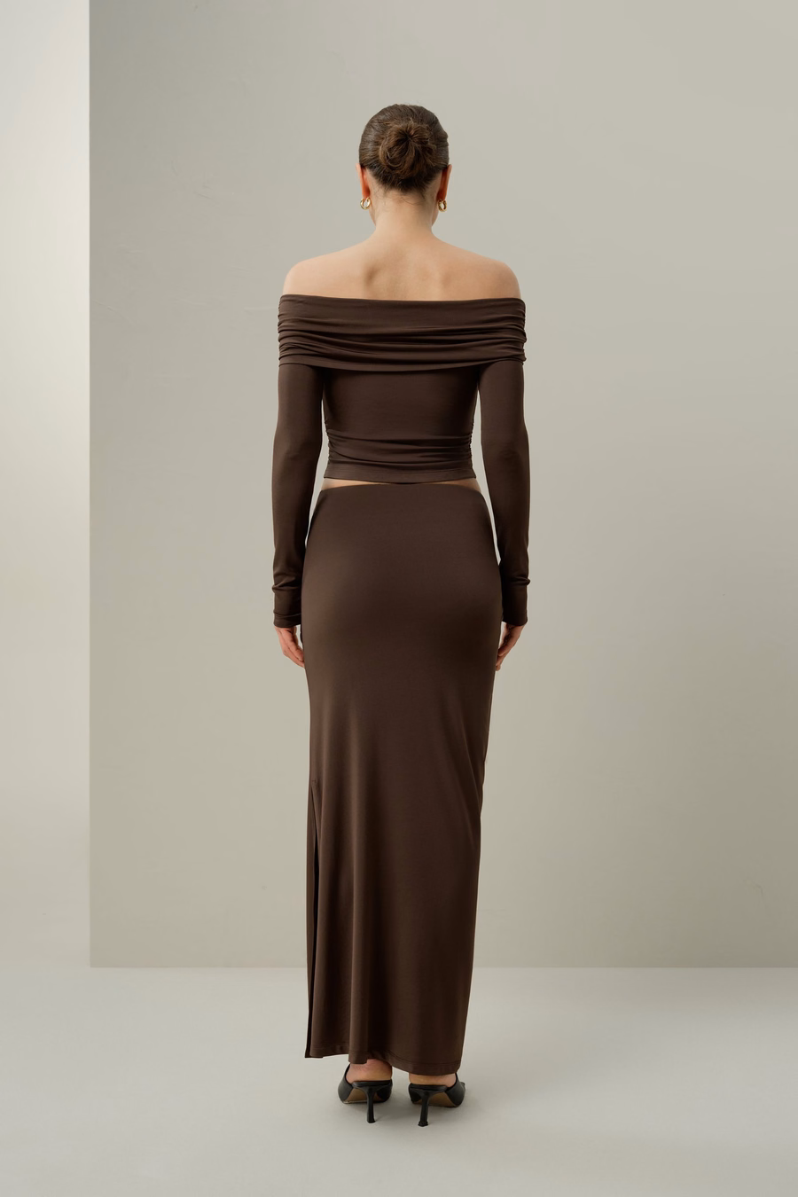 Jedwabna Spódnica Maxi Slim-Fit Jersey Breeze