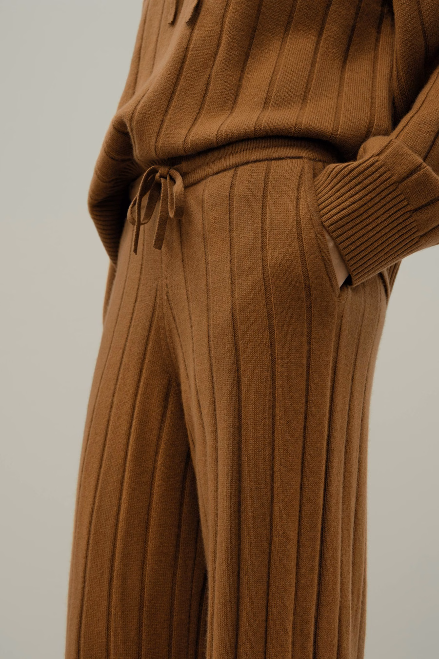Ribbed Wide-Leg Pants