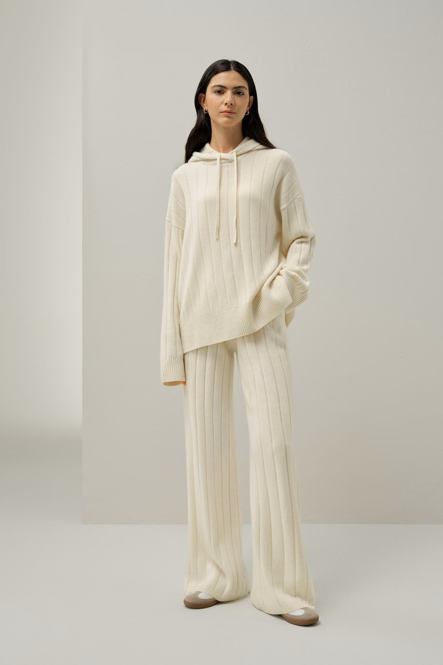 Ribbed Wide-Leg Pants