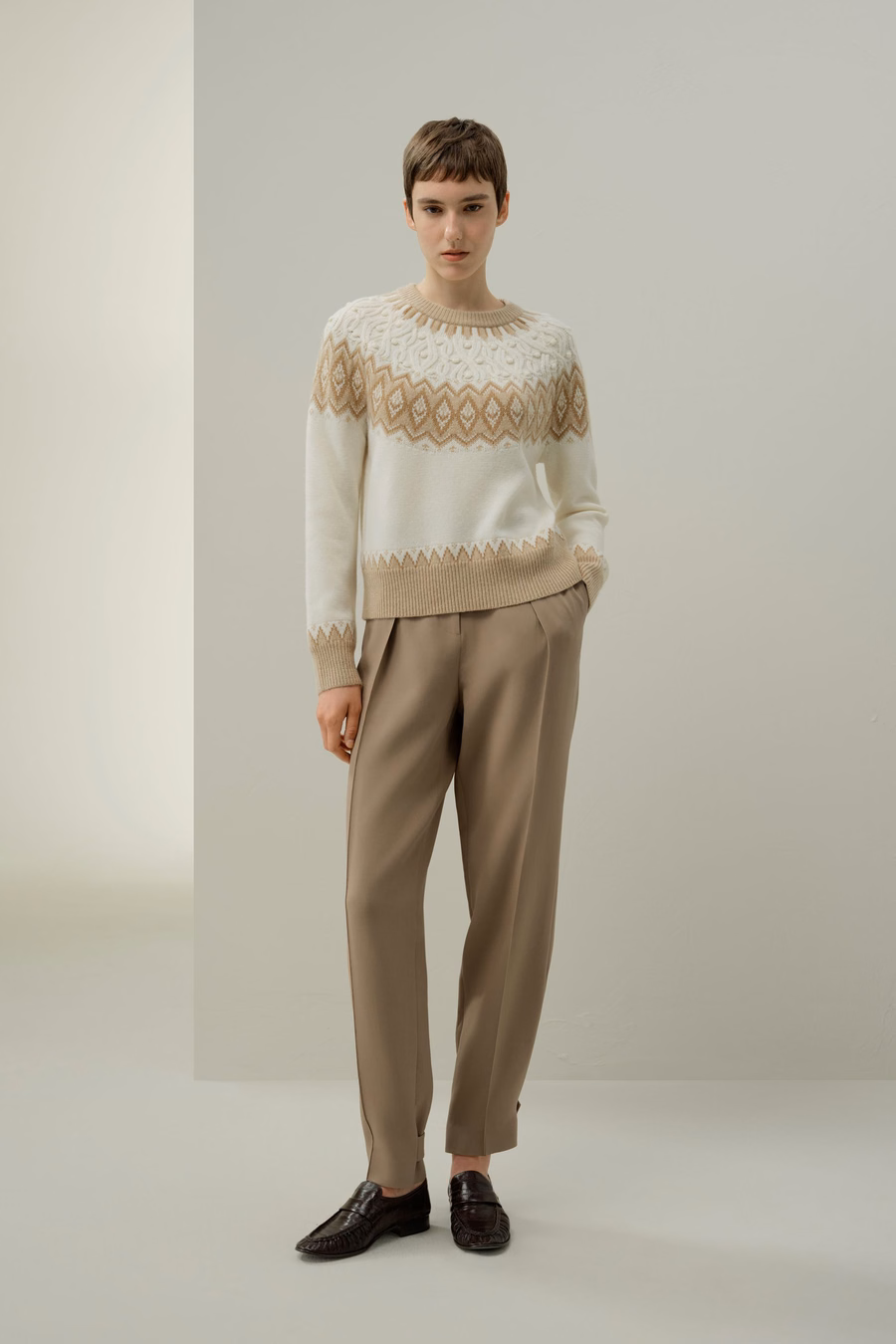 Wełniany sweter w wzorze Fair Isle