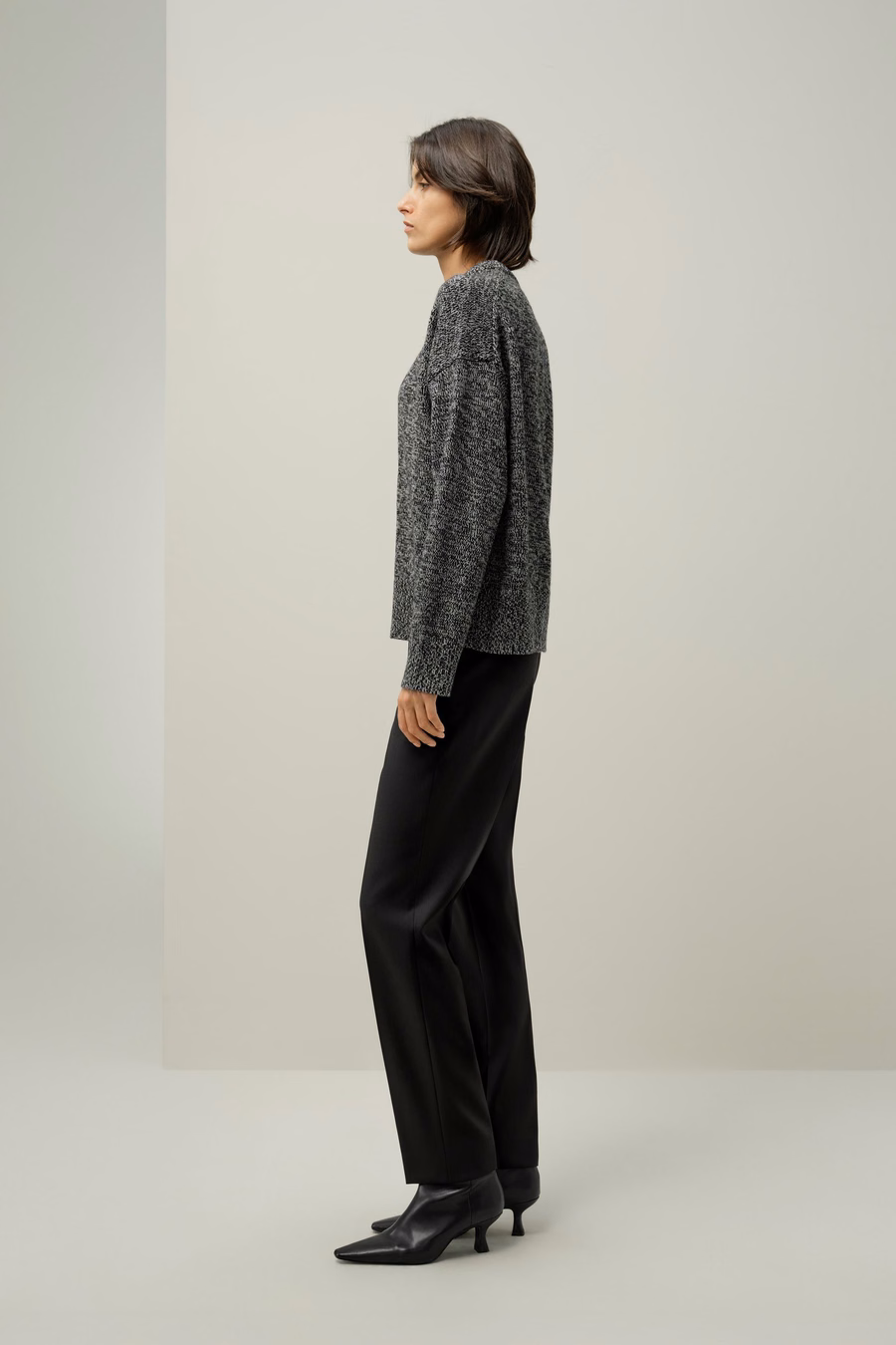 Sweter oversize z wełny i kaszmiru z okrągłym dekoltem