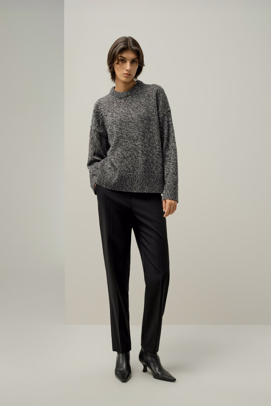 Sweter oversize z wełny i kaszmiru z okrągłym dekoltem