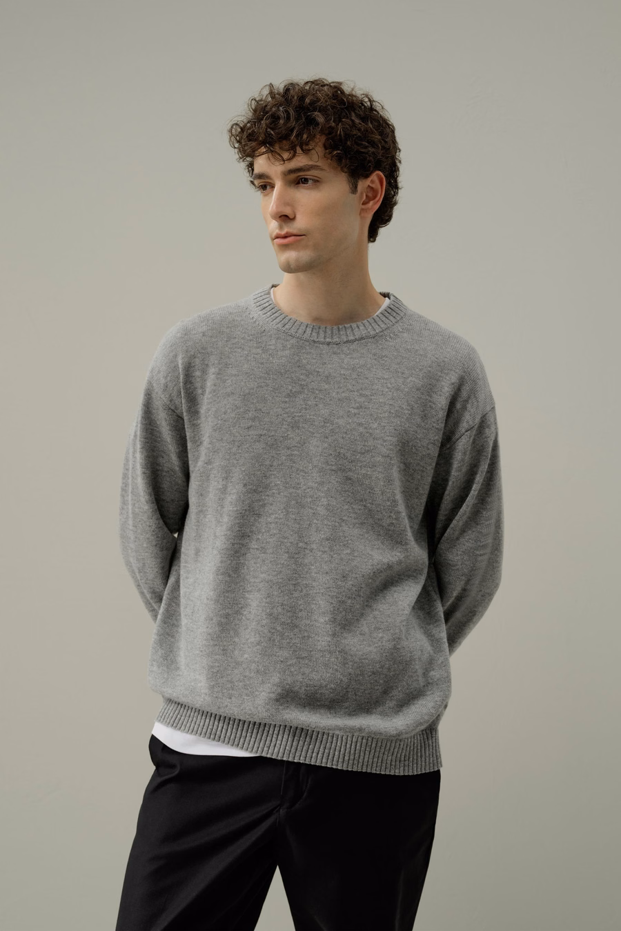 Sweter Crew Neck z wełny kaszmirowej