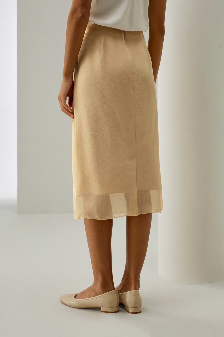 Tailored A-line Silk Skirt
