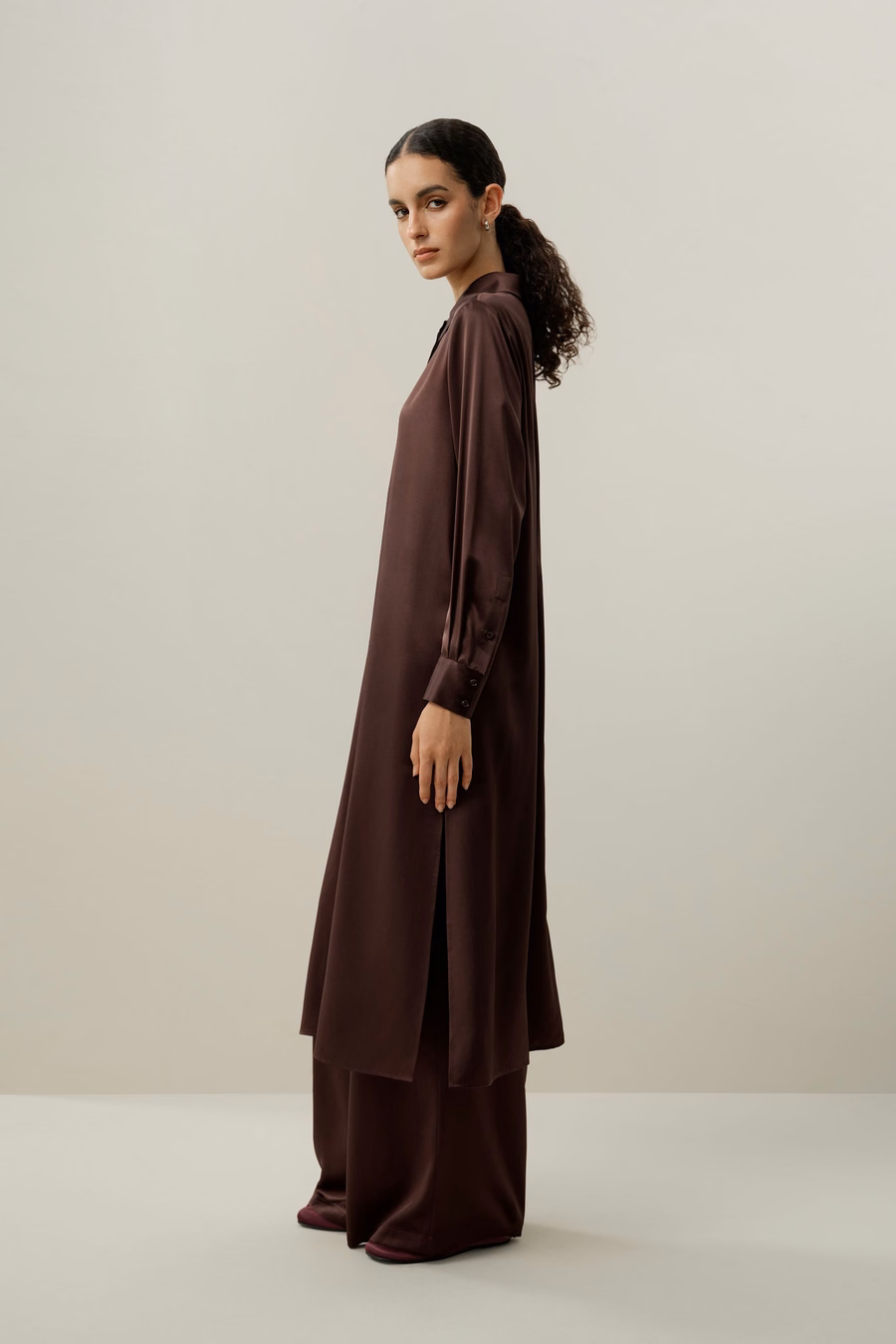 Jedwabne spodnie wide-leg Silk Charmeuse