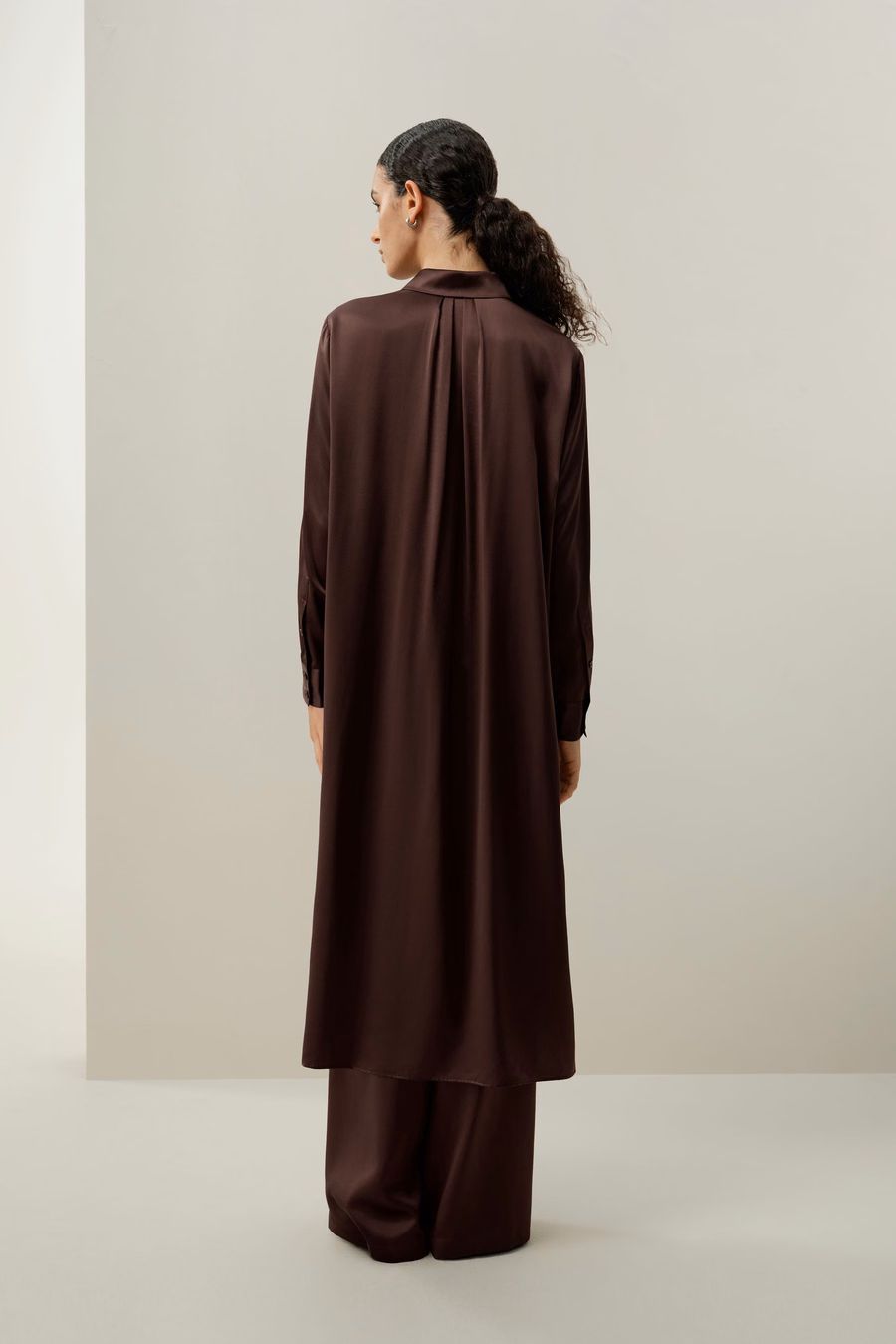 Jedwabne spodnie wide-leg Silk Charmeuse