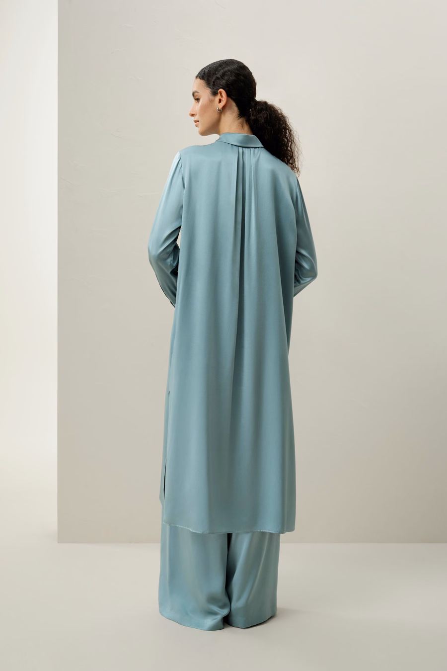 Jedwabne spodnie wide-leg Silk Charmeuse