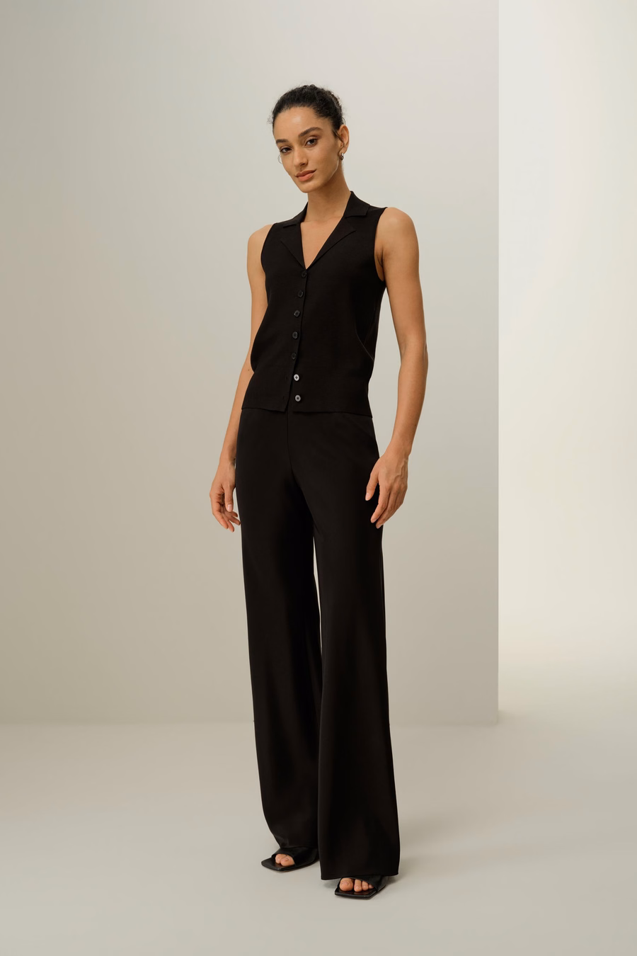 Milano Knit Lapel Collar Silk Viscose Vest