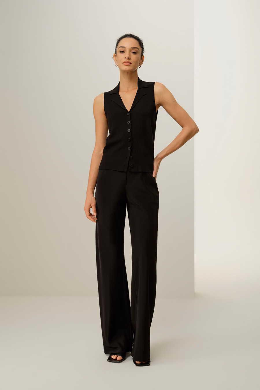 Milano Knit Lapel Collar Silk Viscose Vest