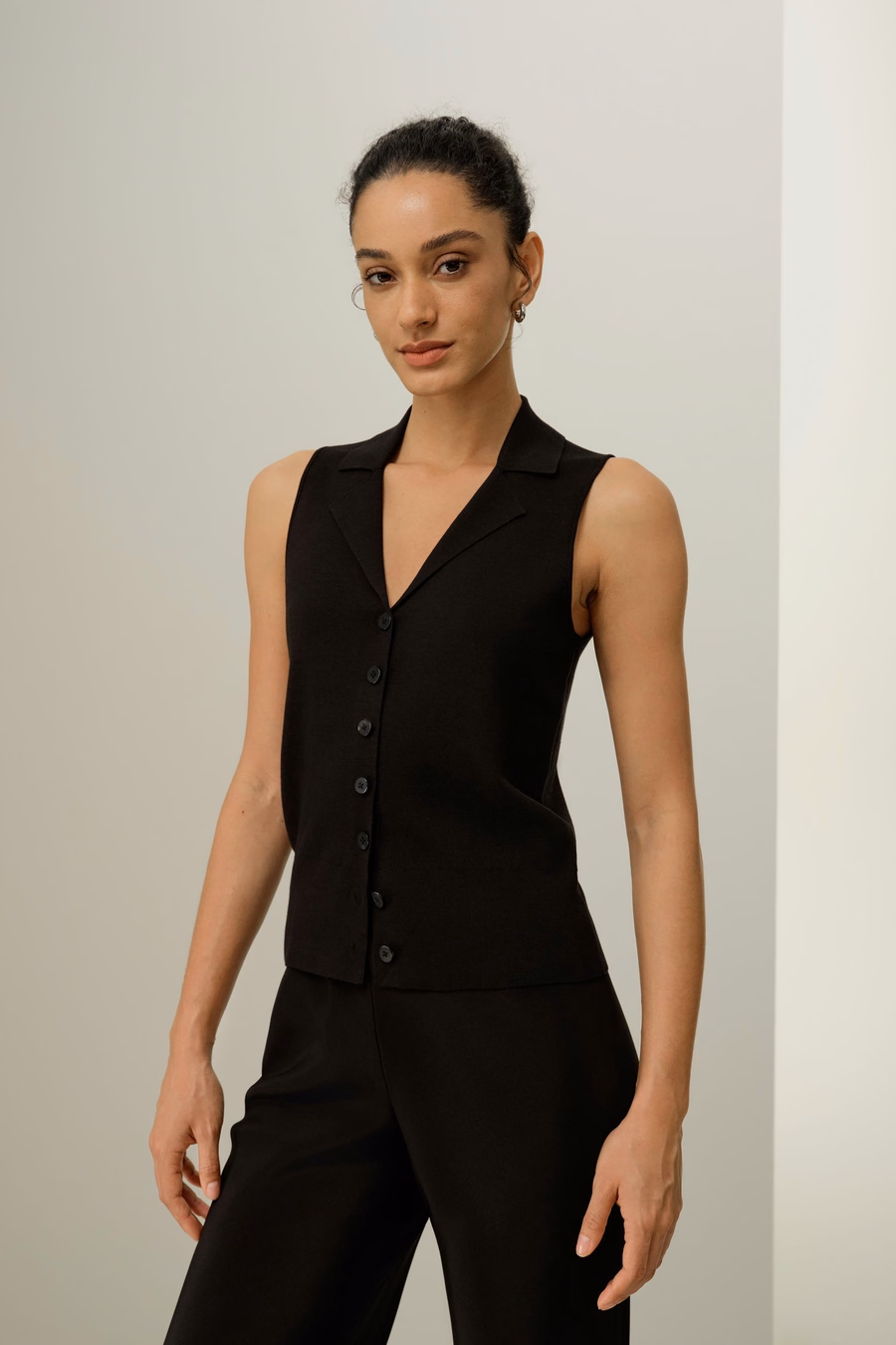 Milano Knit Lapel Collar Silk Viscose Vest