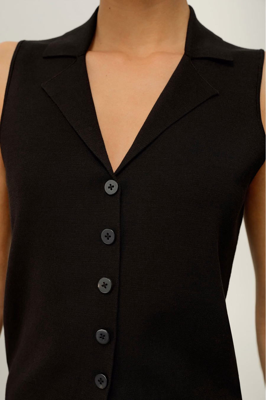 Milano Knit Lapel Collar Silk Viscose Vest