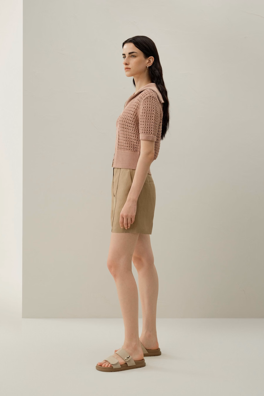 Kardigan Toscana Pointelle Knit z podwójnym zamkiem błyskawicznym