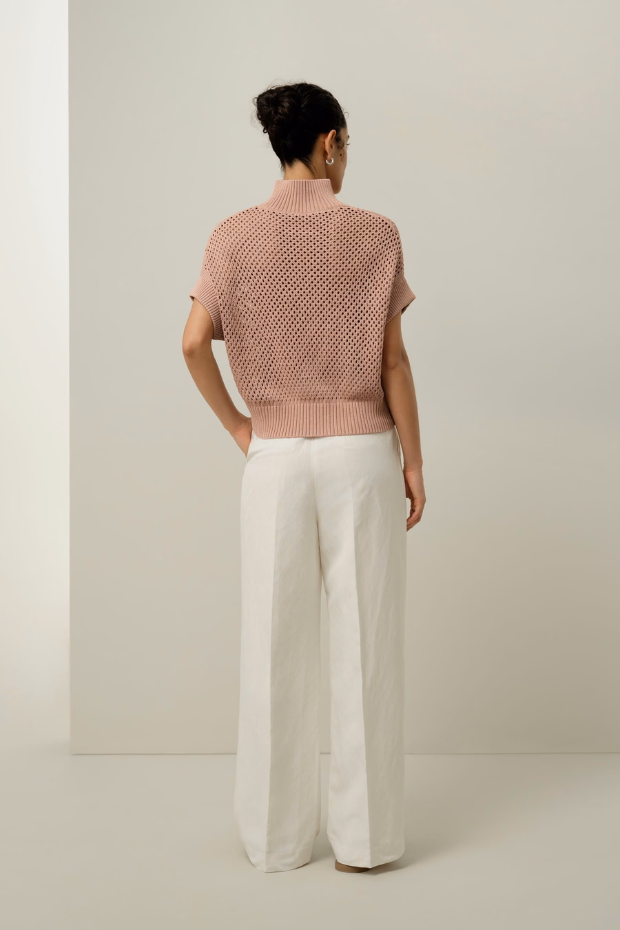 Sweter z pół-zamkiem Toskańskim z dzianiny w romby