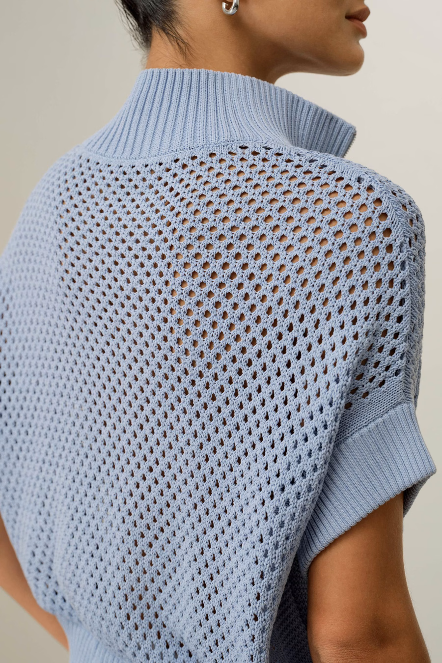 Sweter z pół-zamkiem Toskańskim z dzianiny w romby