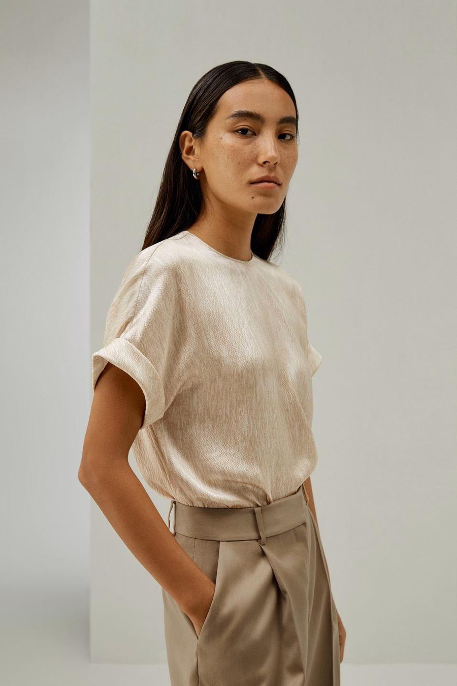 Pearl Satin Silk Top