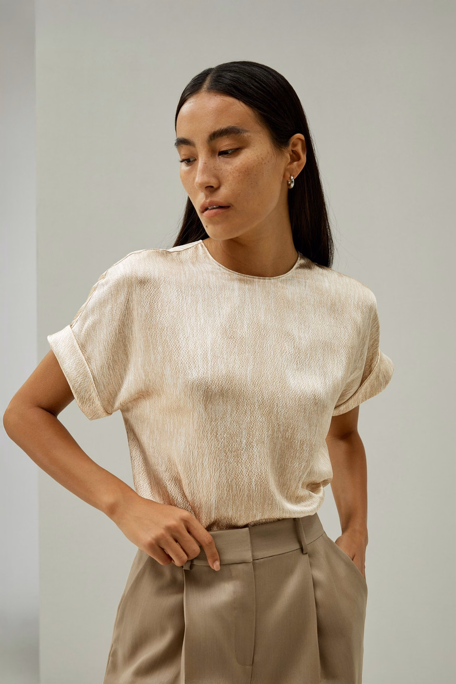 Pearl Satin Silk Top