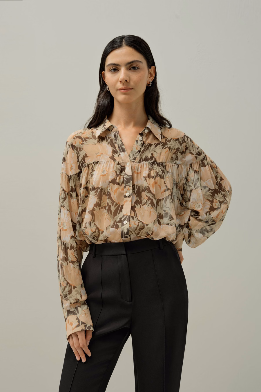 Bluza jedwabna Poppy Parade - Wykonana z tkaniny Liberty