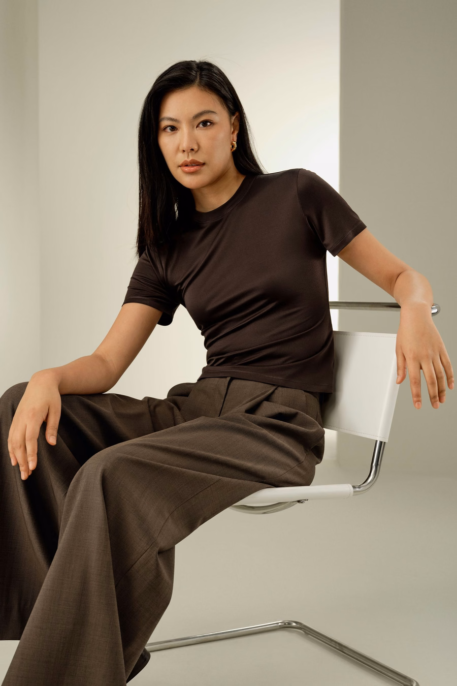 Slim Fitted Silk Jersey Tee