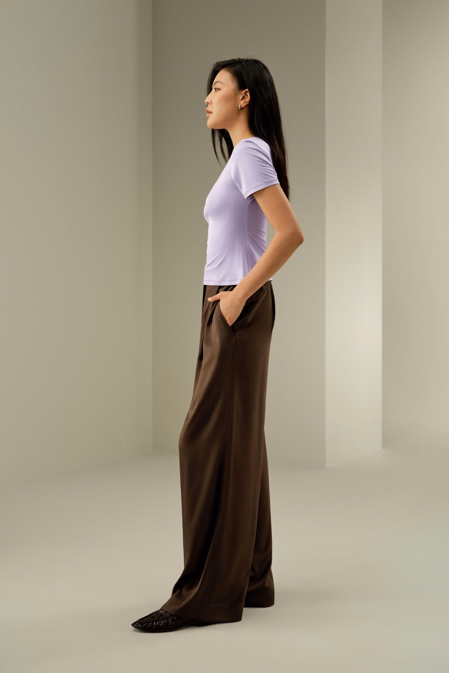 Slim Fitted Silk Jersey Tee