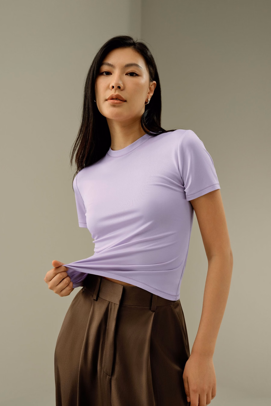 Slim Fitted Silk Jersey Tee