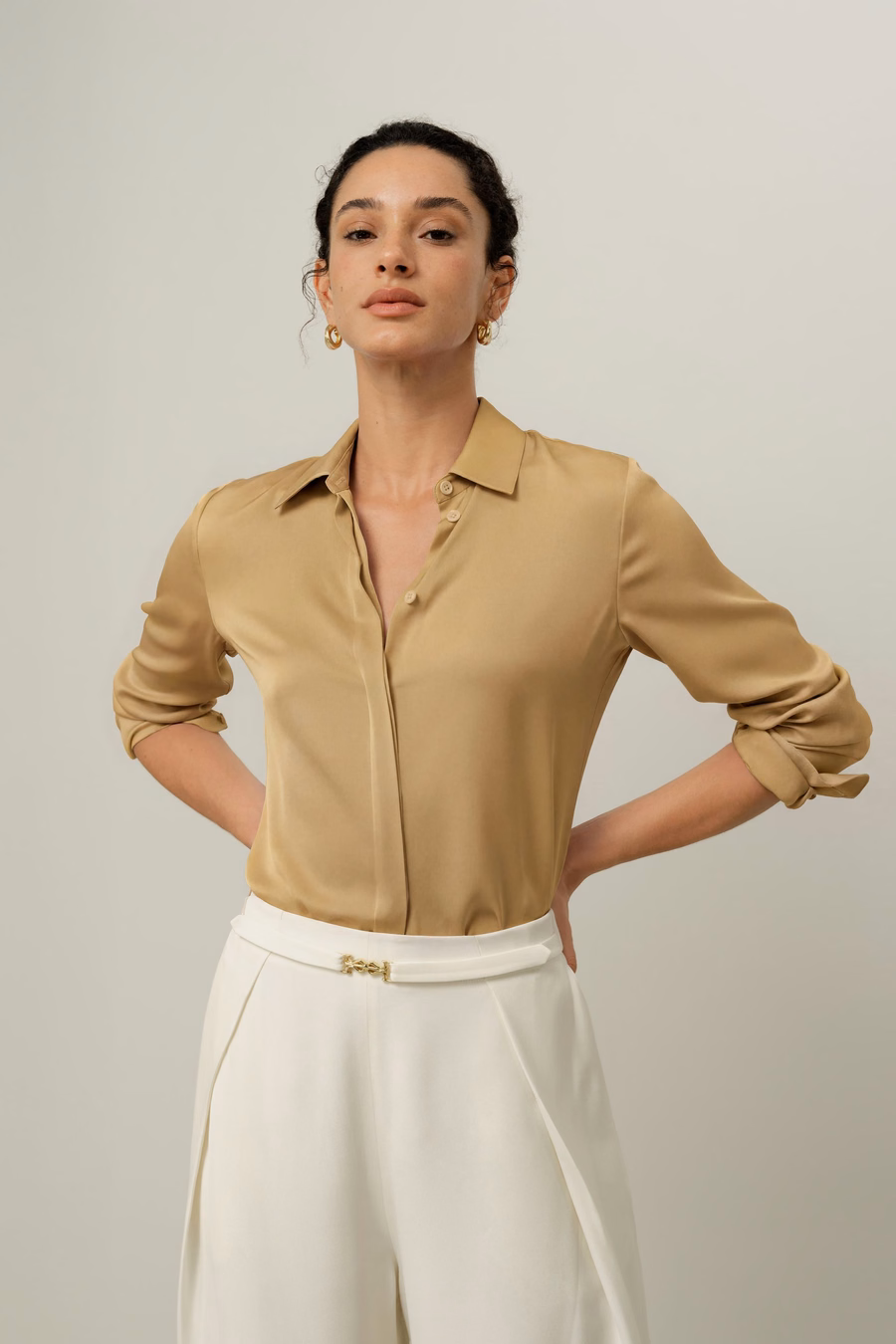 Stretch Double Georgette Shirt
