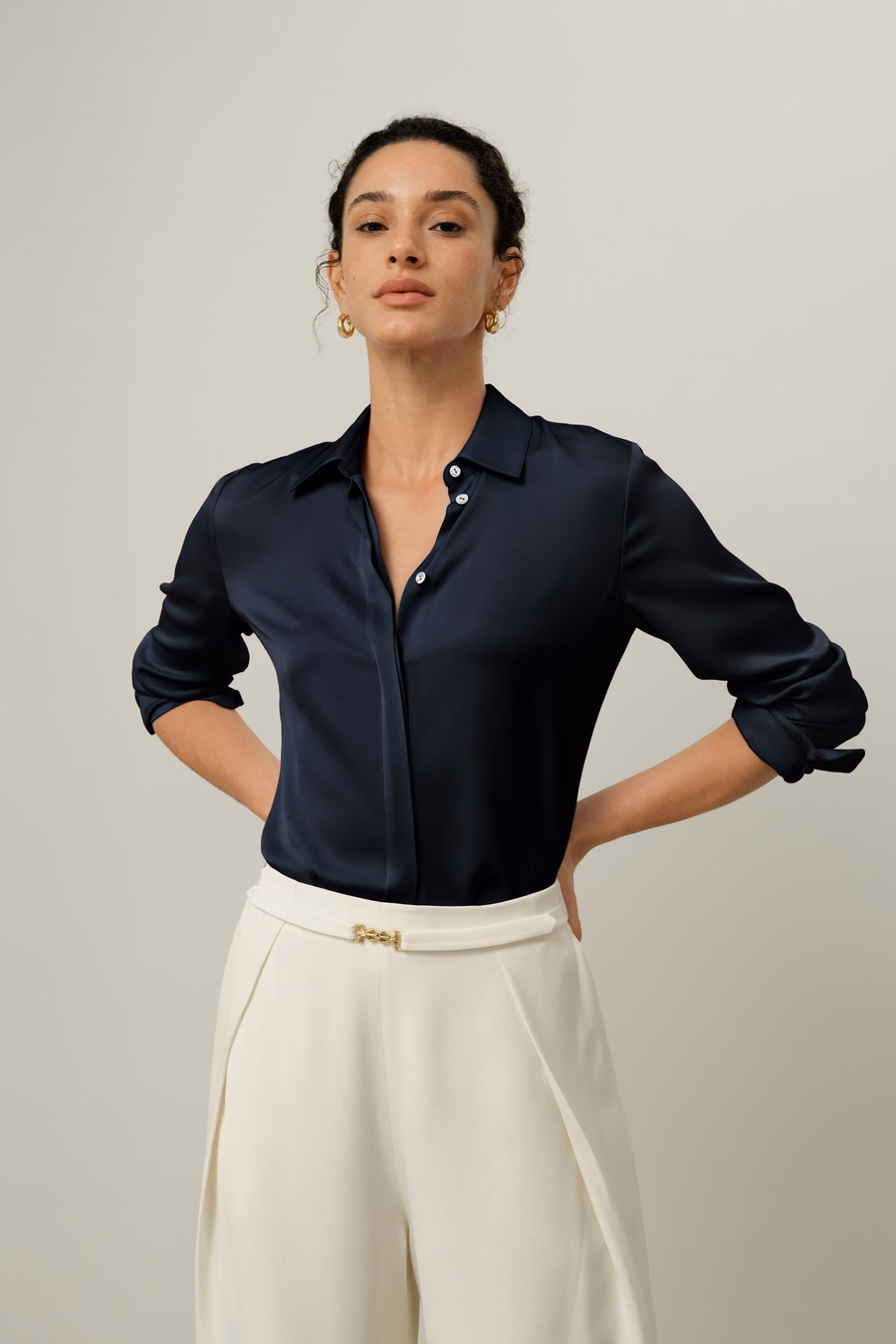 Stretch Double Georgette Shirt
