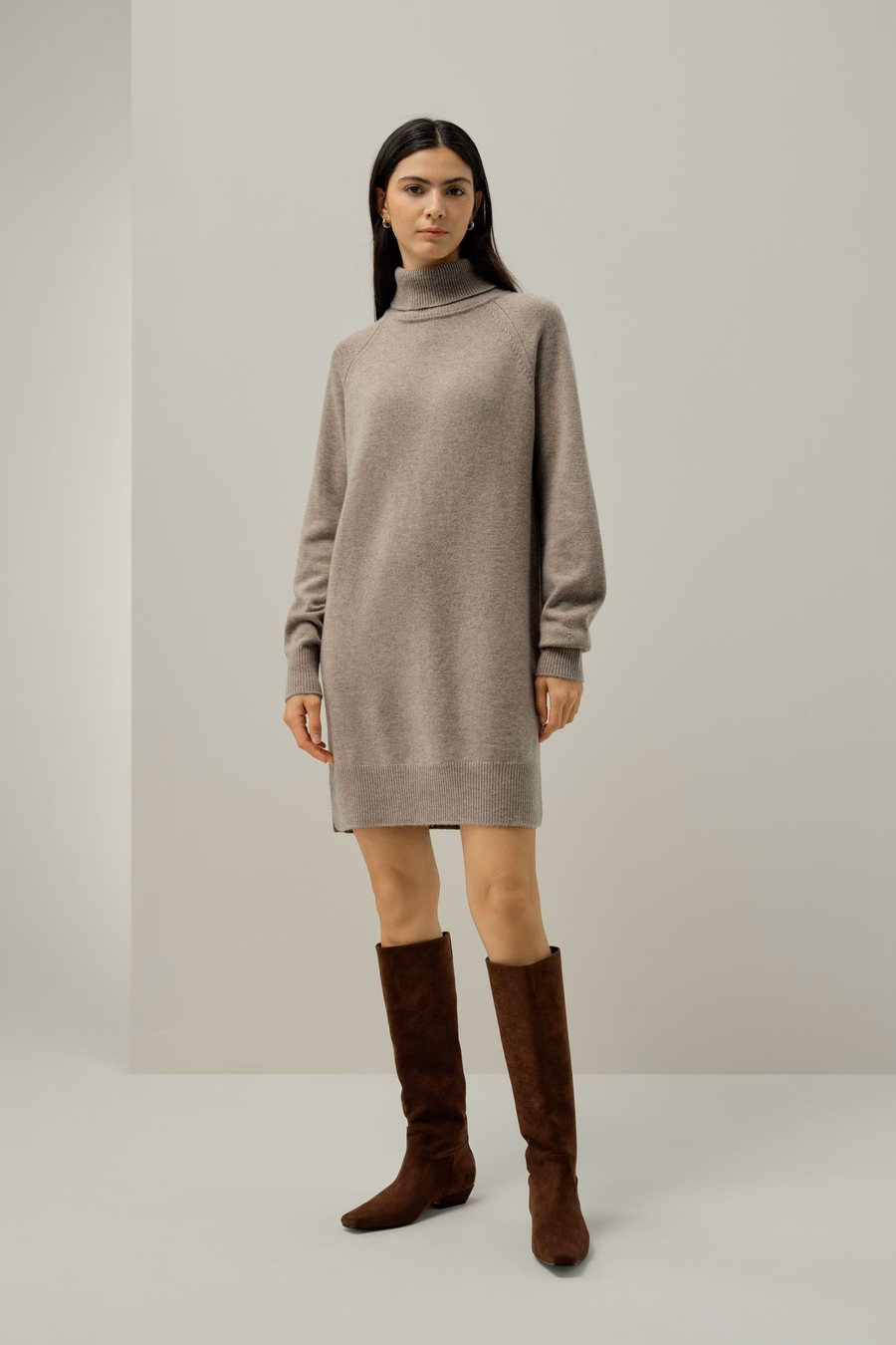 Wool-Cashmere Turtleneck Sweater Dress