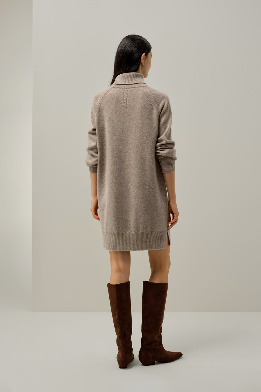 Wool-Cashmere Turtleneck Sweater Dress