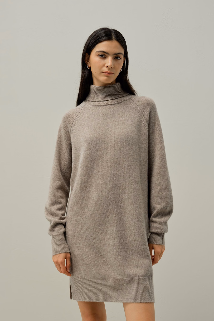 Wool-Cashmere Turtleneck Sweater Dress