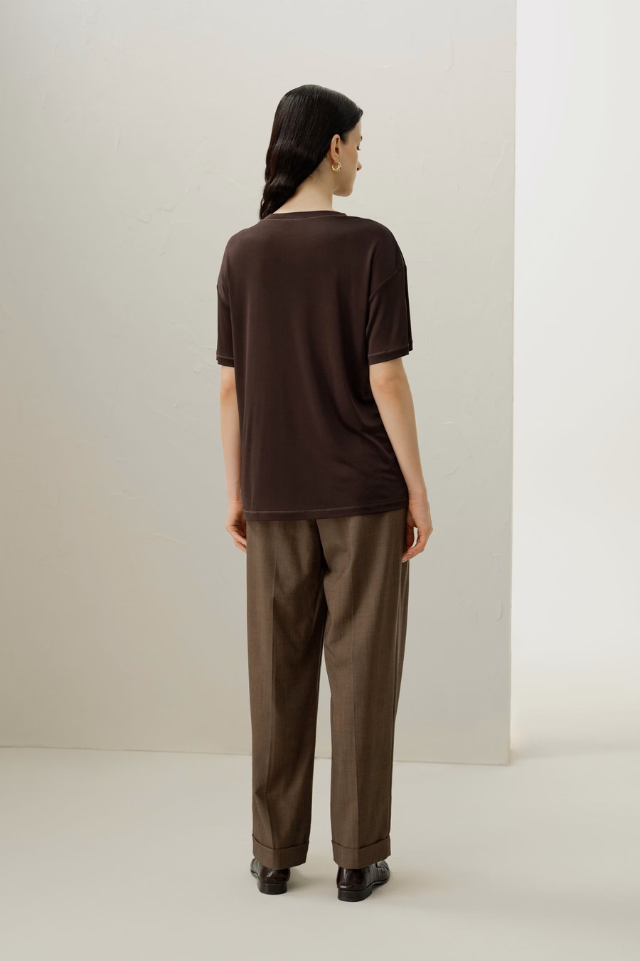Oversized bluzka z jedwabnego jerseyu