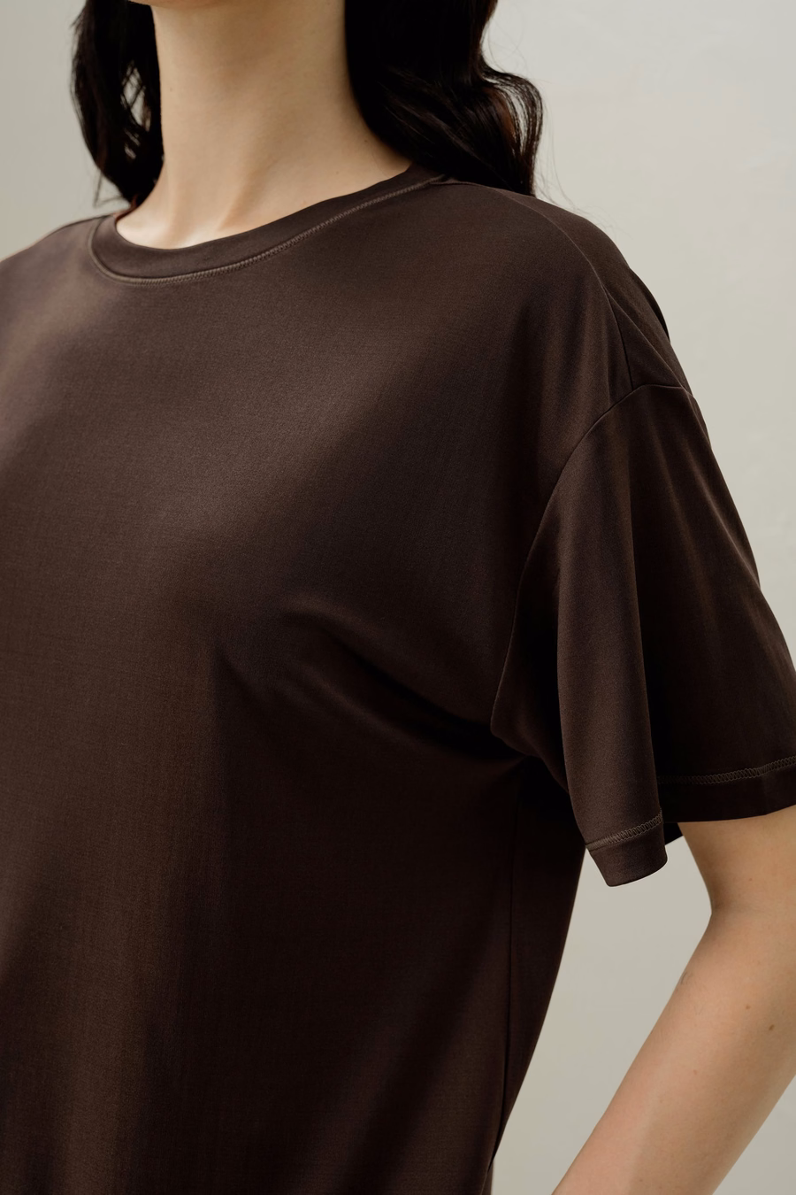 Oversized bluzka z jedwabnego jerseyu