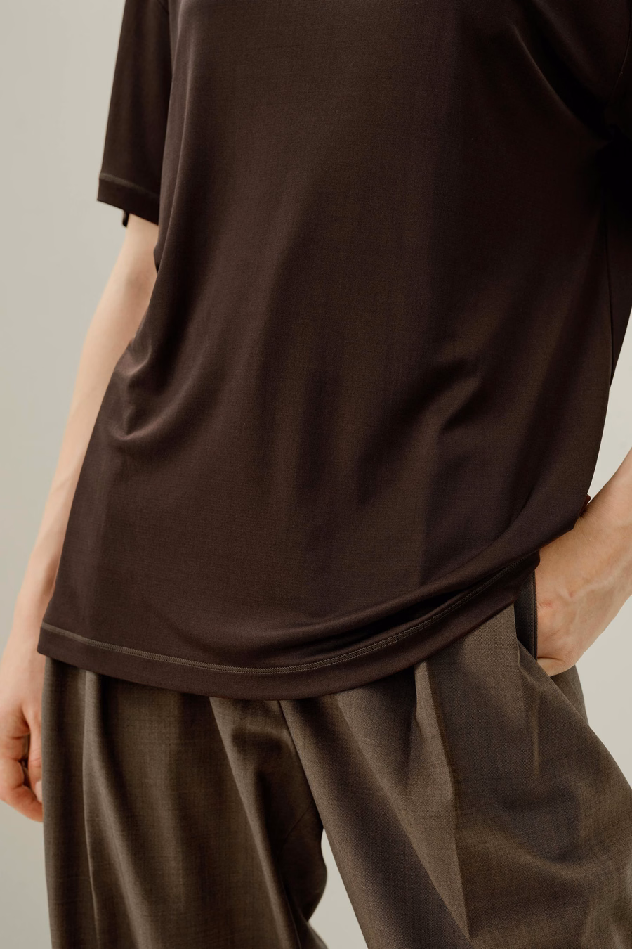 Oversized bluzka z jedwabnego jerseyu