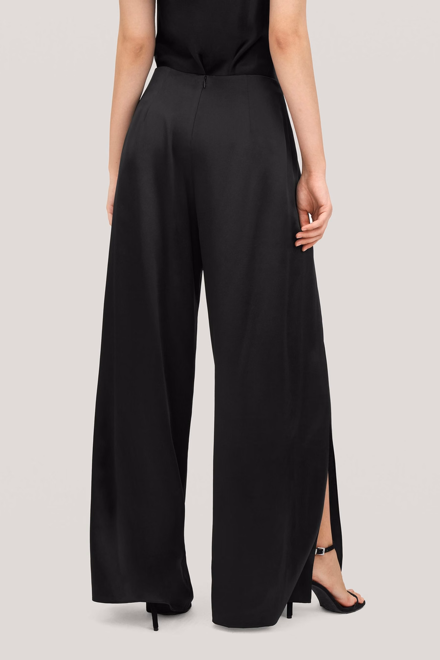 High-Waisted Silk Ginkgo Pants