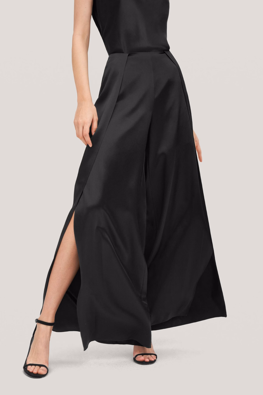High-Waisted Silk Ginkgo Pants