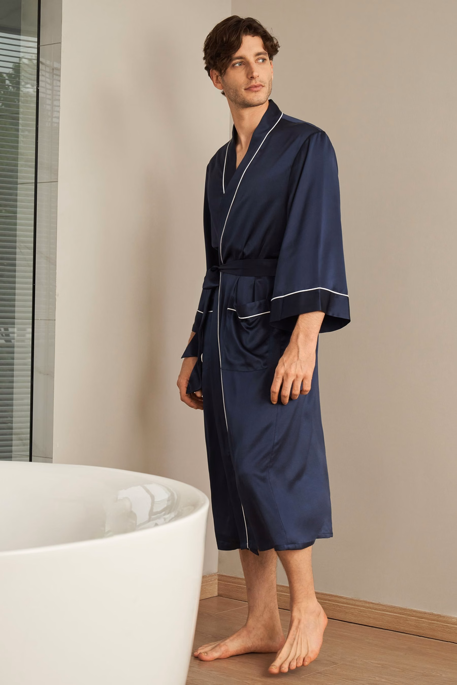 Kimono jedwabne z lamówką