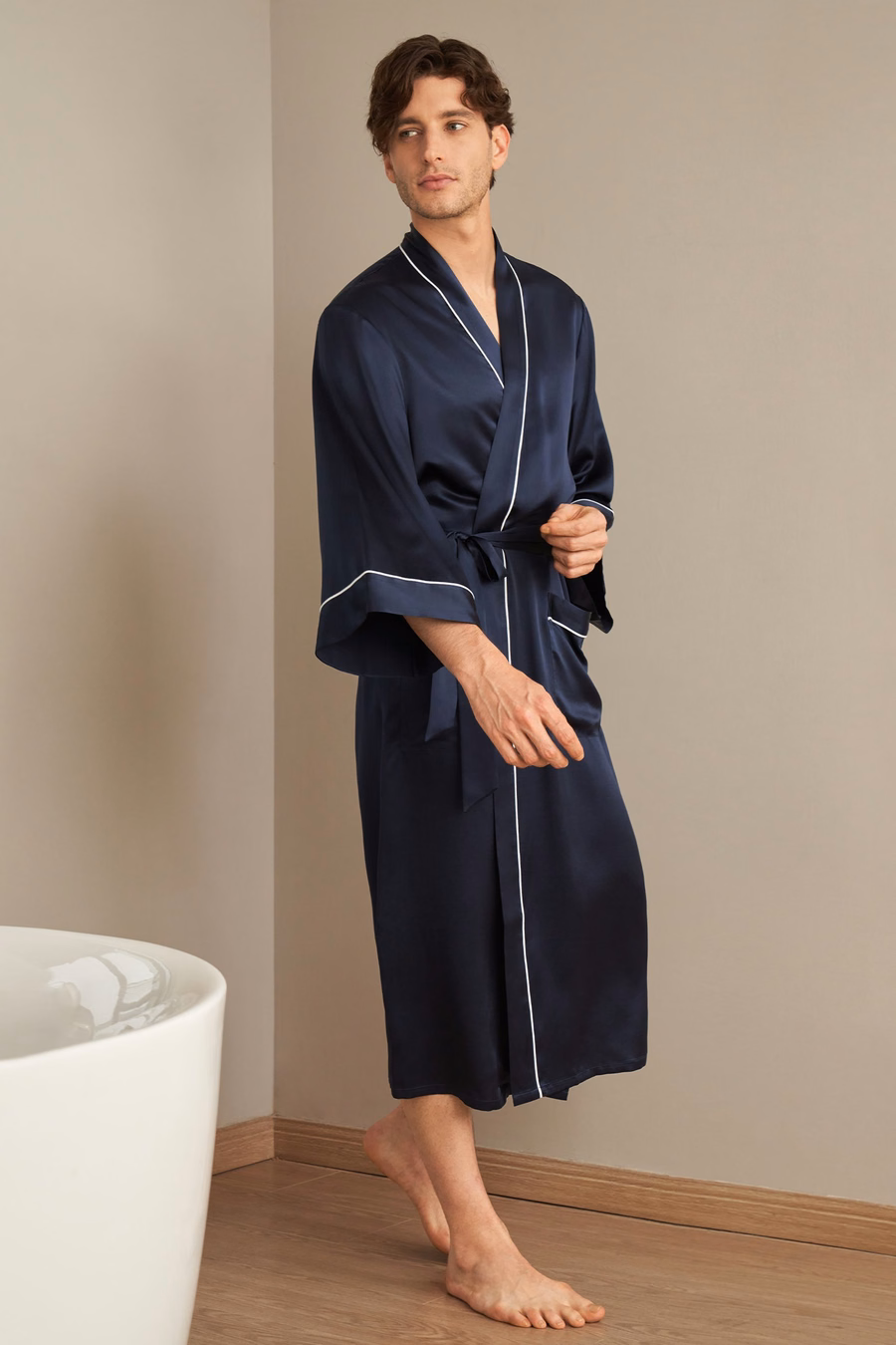 Kimono jedwabne z lamówką