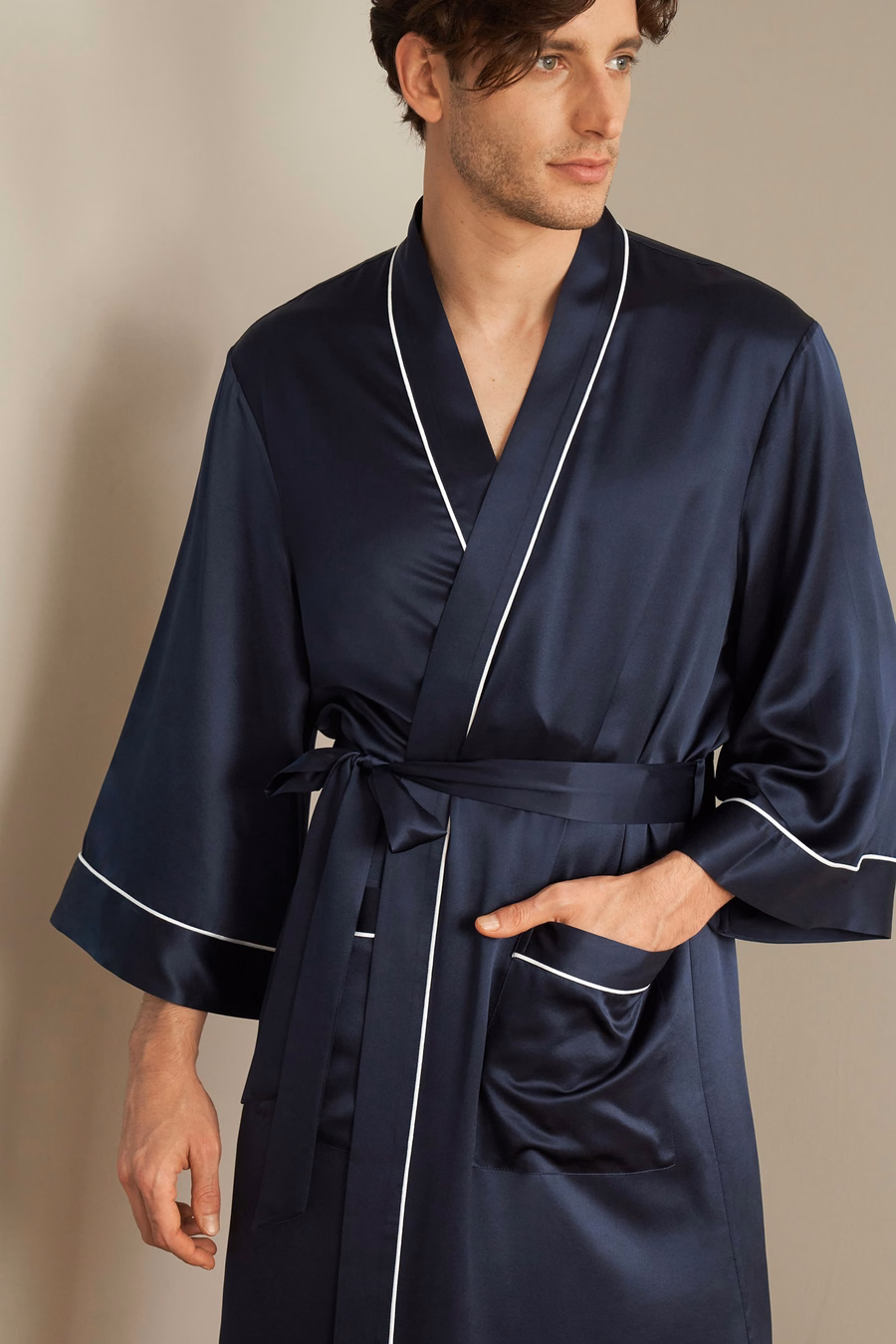Kimono jedwabne z lamówką