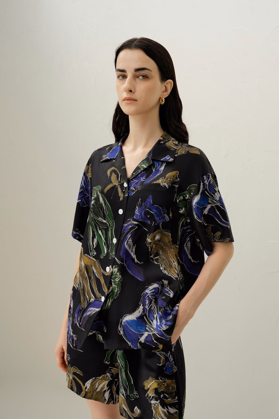 Leo Zodiac Short Silk Pajama Set