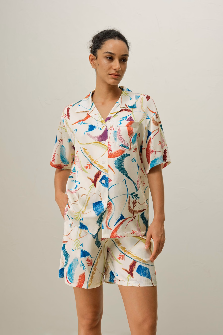 Sagittarius Zodiac Short Silk Pajama Set