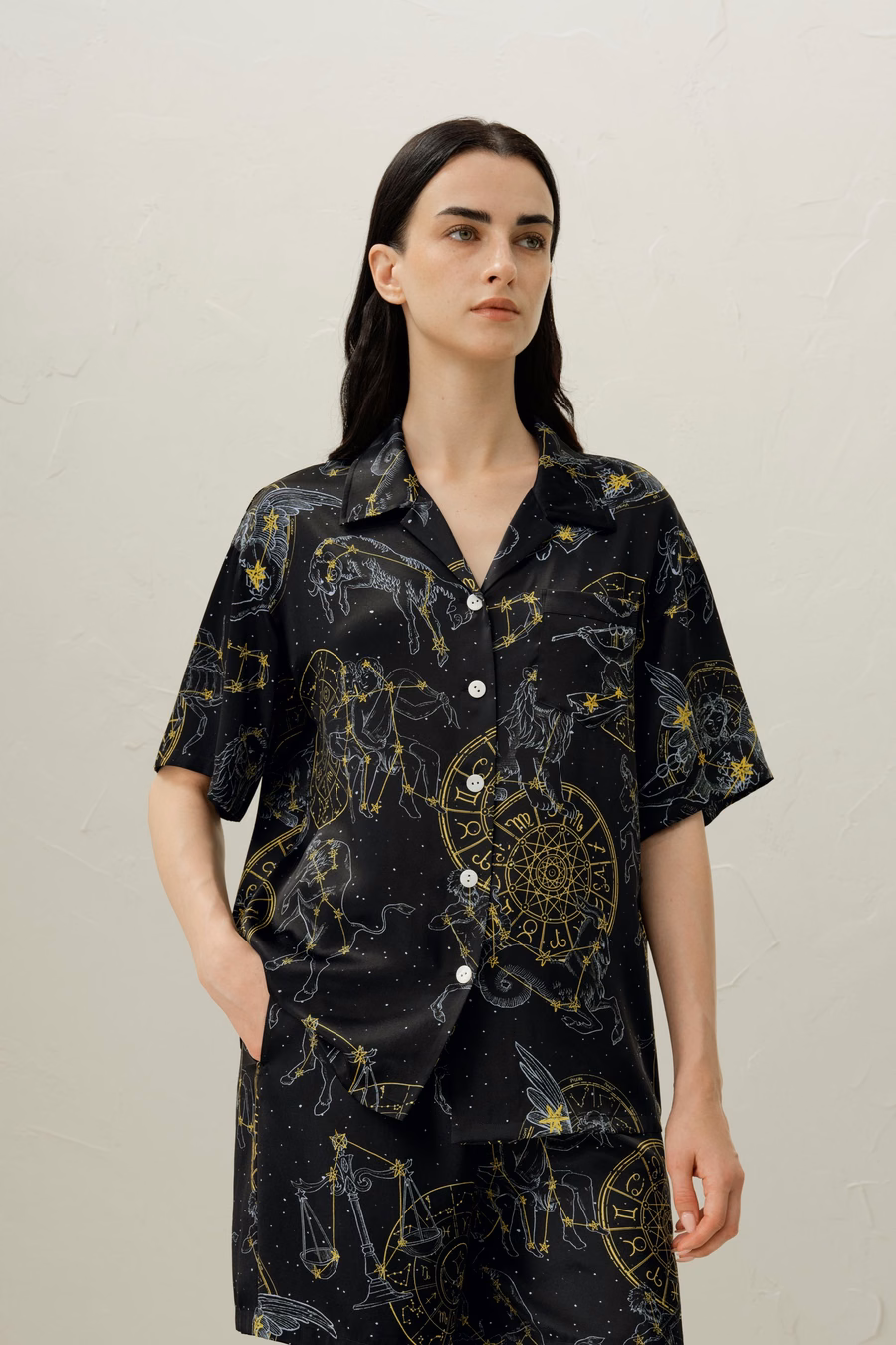 Virgo Zodiac Silk Pajama Short Set
