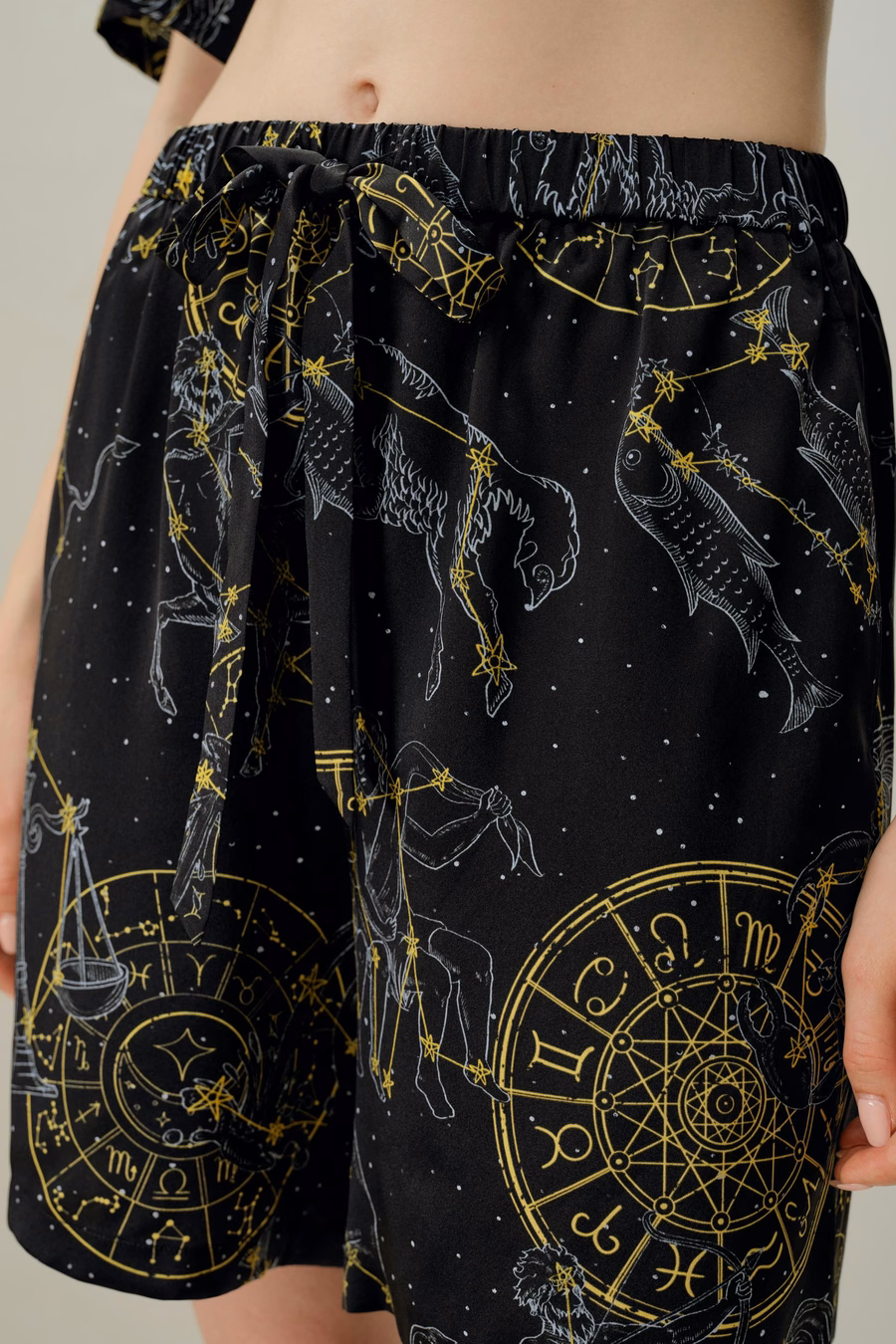 Virgo Zodiac Silk Pajama Short Set