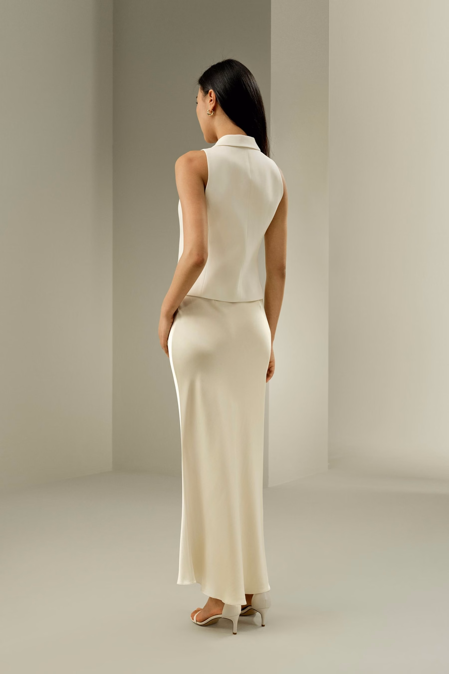 Silk Maxi Skirt with Flare Hem