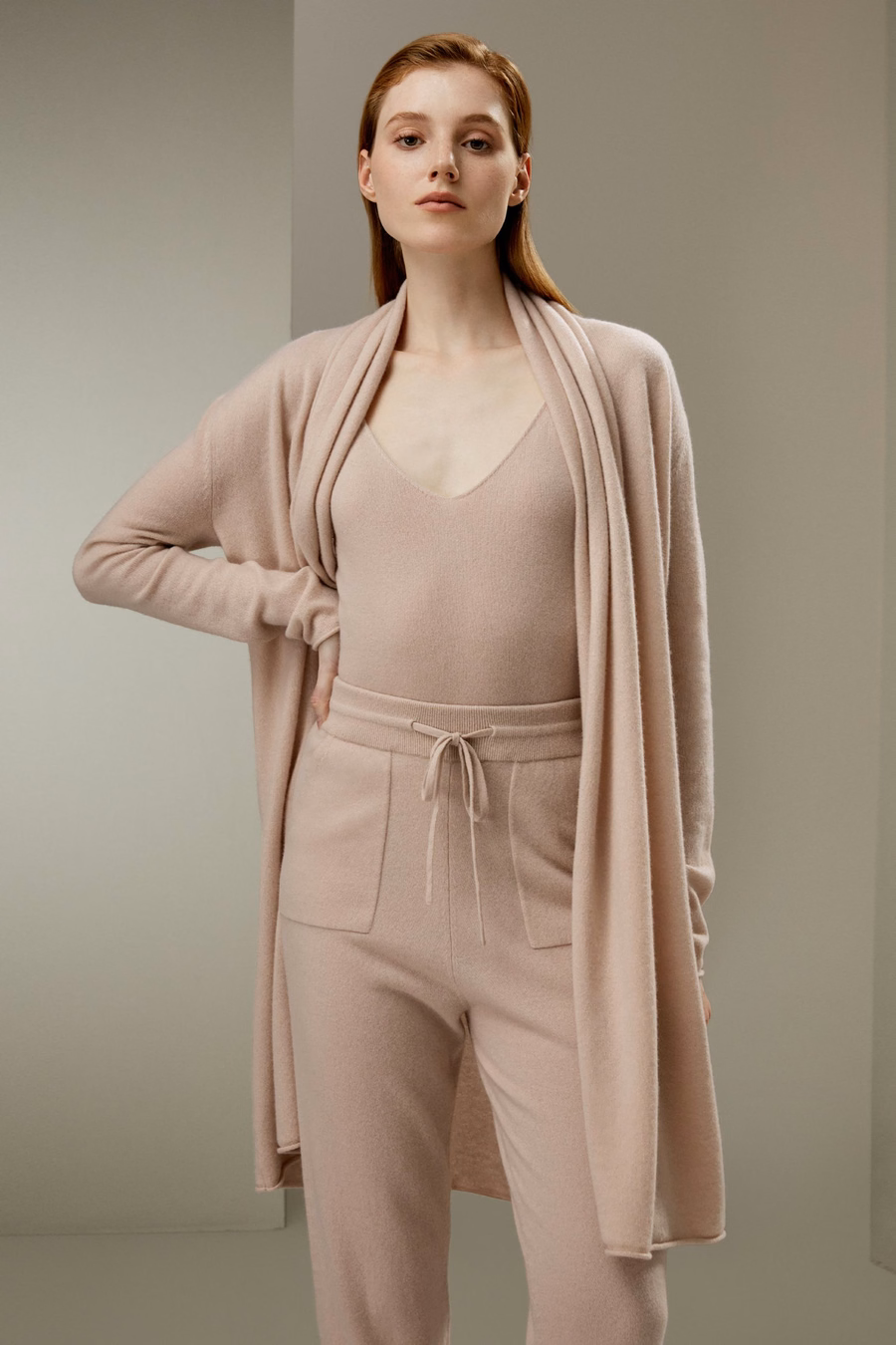 Sweter kardigan z kaszmiru