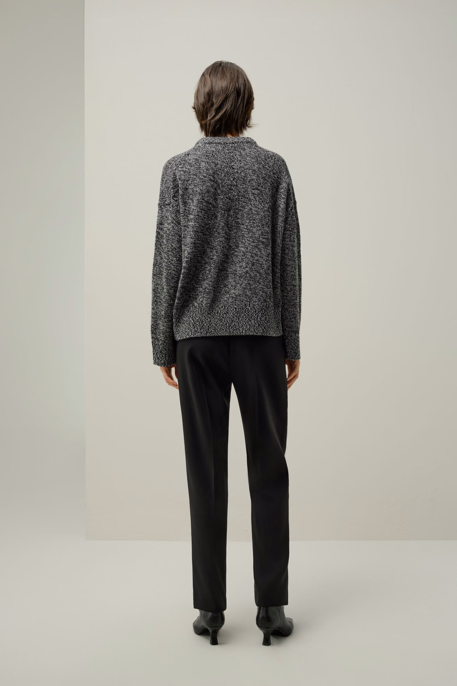 Sweter oversize z wełny i kaszmiru z okrągłym dekoltem