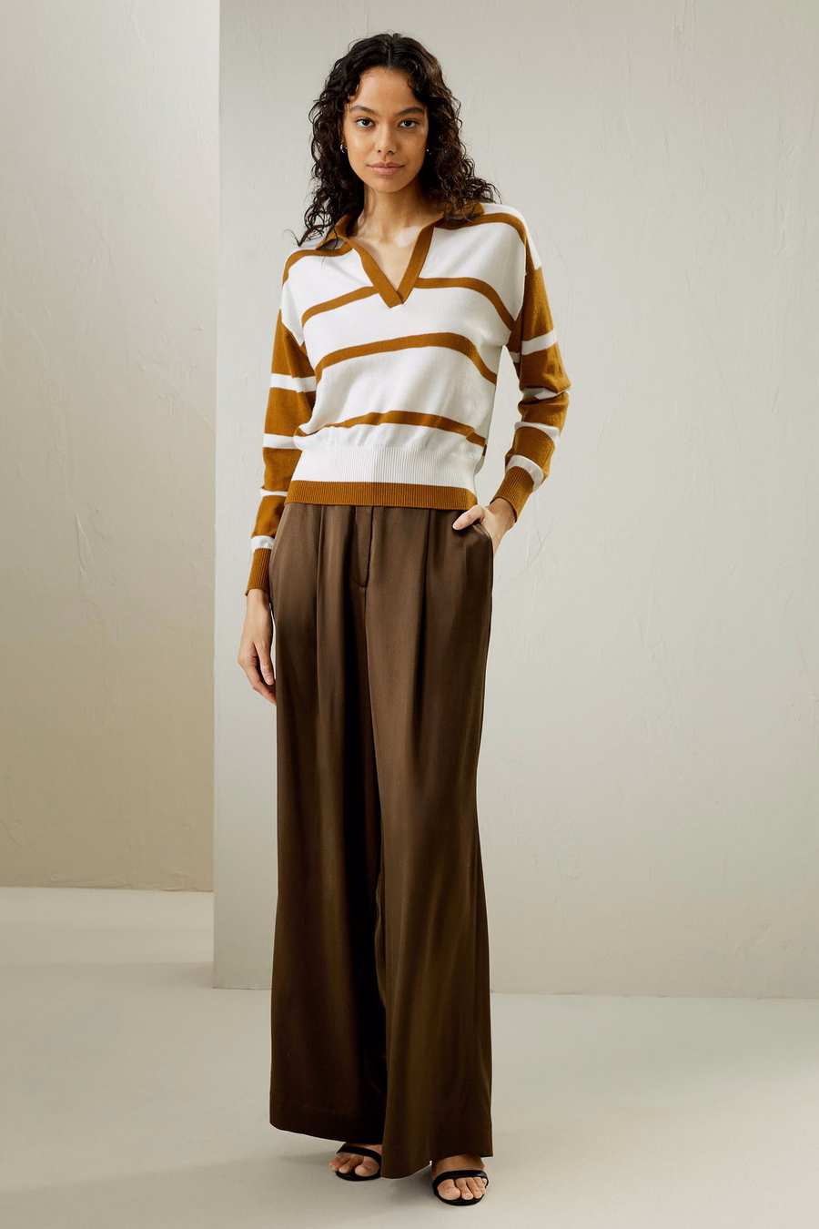 Sweter Polo z Wełny Merino